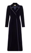 Guinea Women's Navy Blue Velvet Dress Coat In Blue