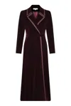 Guinea Women's Pink / Purple Velvet Dress Coat - Deep Plum In Pink/purple