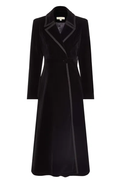 Guinea Women's Velvet Dress Coat - Black
