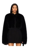 Guizio Alyana Faux Fur Jacket In Black