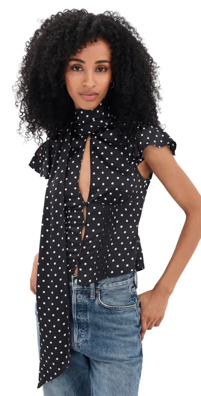Guizio Ara Blouse Black Micro Dot