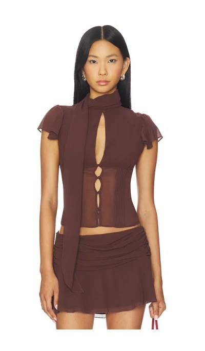 Guizio Ara Top In Brown