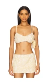 Guizio Ari Gathered Sequin Top In Ivory