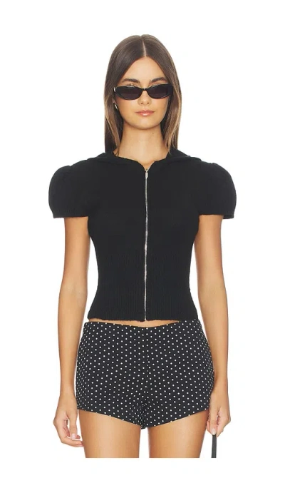 Guizio Bella Zip Up Hoodie In Black