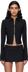 Guizio Black Apolline Smocked Jacket In Black