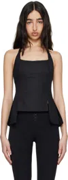 Guizio Black Carine Halter Top In Black