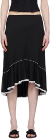 GUIZIO BLACK DAINTY MIDI SKIRT