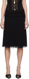 Guizio Black Eda Midi Skirt In Black