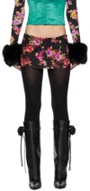 Guizio Black Floral Miniskirt In Luna Print