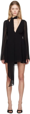 Guizio Black Issy Wrap Around Minidress In Black