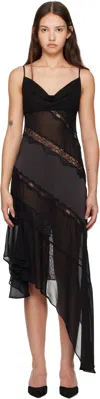 Guizio Black Leah Midi Dress In Black