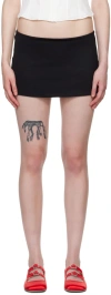 Guizio Black Micro Miniskirt In Black
