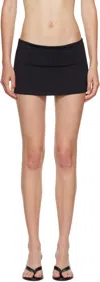 Guizio Black Micro Stretch Miniskirt In Black