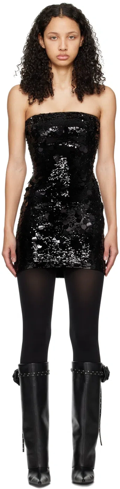 Guizio Black Paillette Minidress