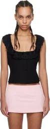 Guizio Black Paloma Top In Black