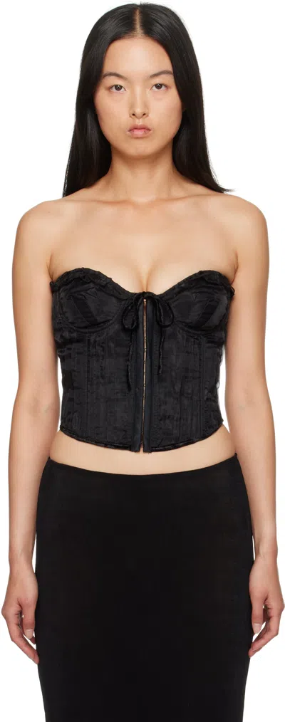 Guizio Black Pintuck Corset
