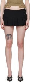Guizio Black Pleated Micro Miniskirt In Black
