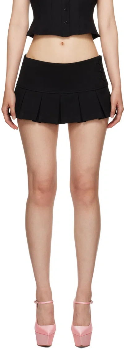Guizio Black Pleated Miniskirt