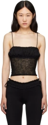 Guizio Women's Ruched Chiffon Knit Camisole In Black