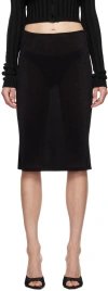 Guizio Black Selene Midi Skirt In Black