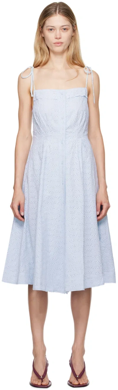 Guizio Blue Acadia Midi Dress In Angel Blue