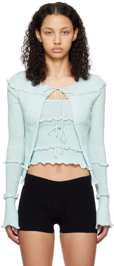 Guizio Blue Balena Cardigan In Powder