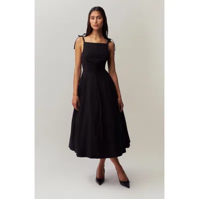 Guizio Brigitte Midi Dress In Black