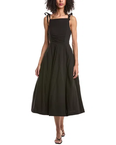 Guizio Brigitte Pinstripe Maxi Gown In Brown