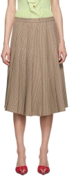 Guizio Brown Gibson Midi Skirt In Brown
