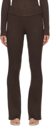 GUIZIO BROWN THALIA RIB LOUNGE PANTS