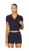 Guizio Calesia Zip Up Top In Blue