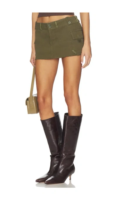 Guizio Cargo Mini Skirt In Green