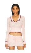 Guizio Charlotte Pullover Top In Pink