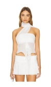 Guizio Chiffon Wrap Around Top In 화이트