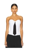 Guizio Chrys Pinstripe Corset In White