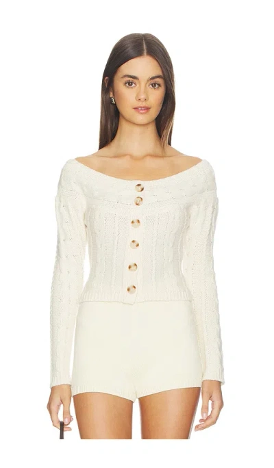 Guizio Cosette Off The Shoulder Sweater In White