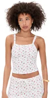 Guizio Dani Terry Tank Ditsy Floral In White