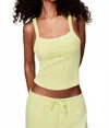Guizio Dani Terry Tank In Key Lime In Neutral
