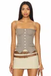 Guizio Edith Corset Top In Brown In Neutral
