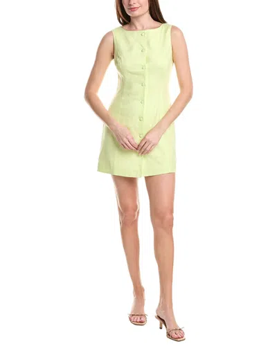Guizio Elada Linen-blend Mini Dress In Green