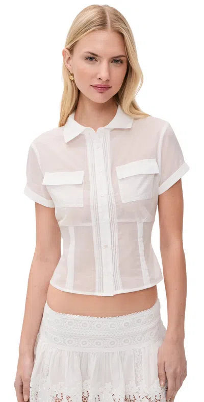 Guizio Ell Pocket Top Ivory In White