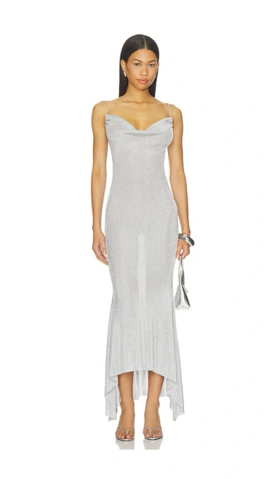 Guizio Elsie Cowl Neck Dress In 실버