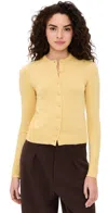 Guizio Emelie Cropped Cardigan Honey Butter In Honey Butter