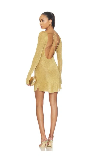 Guizio Estelle Backless Mini Dress In Gold