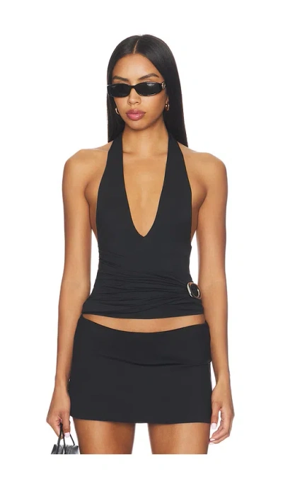 Guizio Faye Halter Top In Black