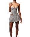 Guizio Floriane Gingham Skort In Black/white In Multi