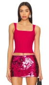 Guizio Full Length Knit Corset In Fatale Pink