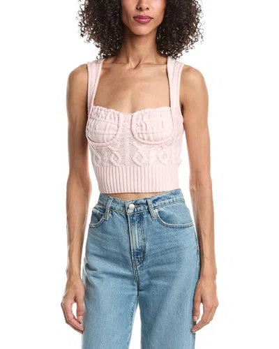 Guizio Gemma Knit Wool-blend Top In Pink