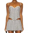 Guizio Genevieve Gingham Bustier Top In Black/white In Multi