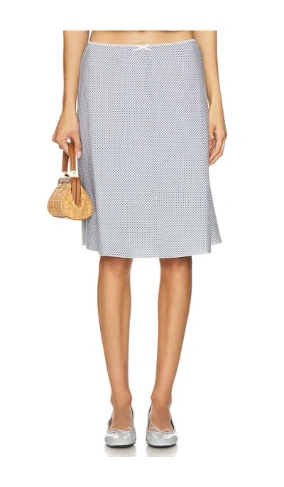 Guizio Gingham Paloma Skirt In Baby Blue